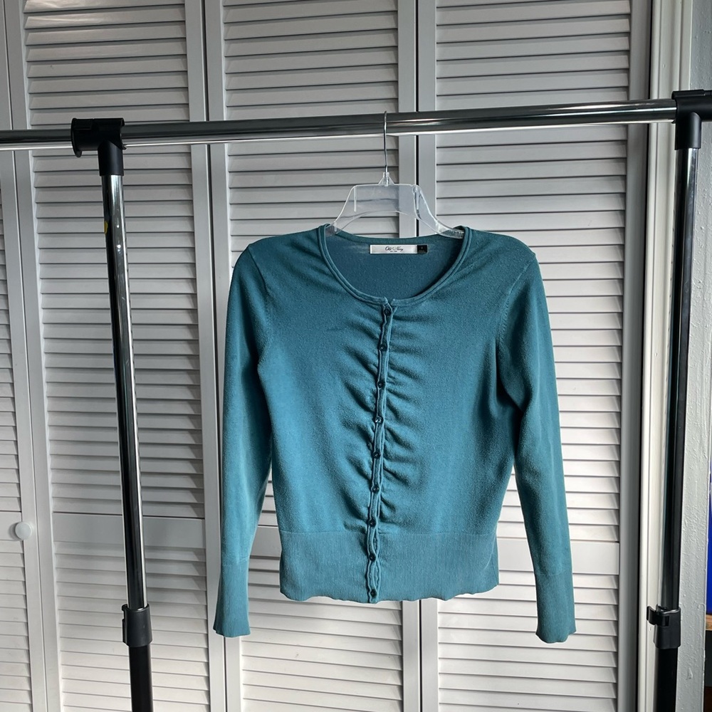 Blue Button-Up Cardigan